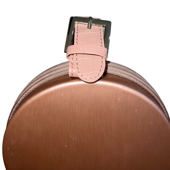 Calpak Baye Mini Hatbox Hard Shell Cosmetic Toiletry Case Metallic Rose Gold 7” - Picture 4 of 8